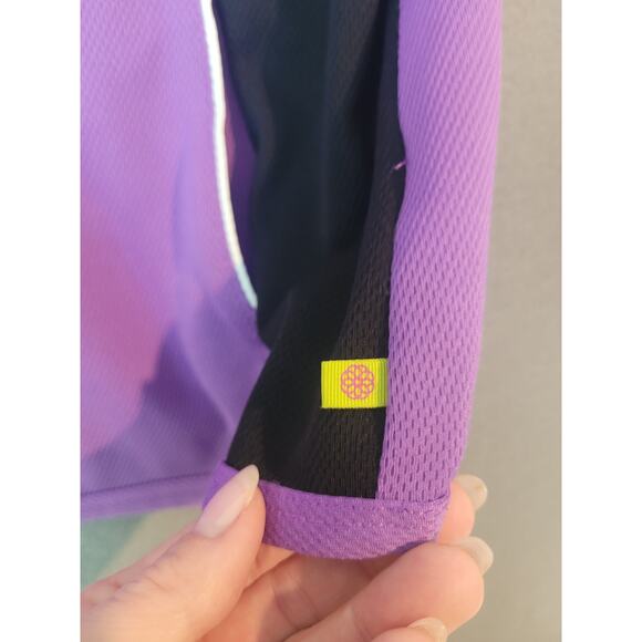 Women’s Purple Black Full Zip Hoodie Jacket L Retro Sporty Track GUC - Picture 4 of 8